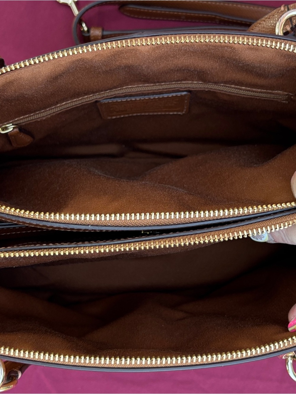 Coach Christie Carryall Brown Leather Satchel Shoulder Bag + Crossbody Strap - Picture 8 of 10